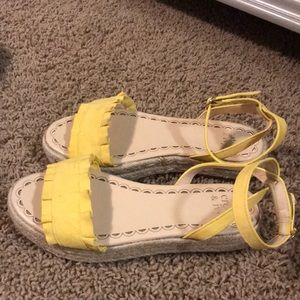 crown and ivy yellow flatform espadrille sandals